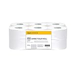 AmazonCommercial Mini Jumbo Toilet Roll, 2-ply Premium, 12 Rolls (1 pack), 557 Sheets per Roll, Sheet Size: 30.5 x 9 cm, T2 Dispenser Compatible