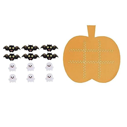Halloween Felt Tic Tac Toe Game Set, Pumpkin Board Spel För Barn Halloween Play Mat Set 1 Set Gul