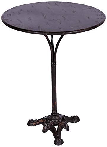 Better & Best 2841101 Mesa Redonda de Hierro, con Pata Central, 56 x 56 x 73 cm, Color Negro Roto, 56x56x73 cm