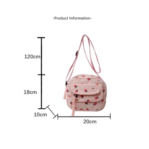 Cute Crossbody Bag for Women Strawberry Pattern Corduroy Bag Fashion Messenger Bag Cute Handbags2