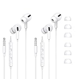 イヤホン 有線イヤホン 3.5mmジャック 2個セット 音量調整 クリア通話 有線ヘッドセットマイク内蔵 通話対応 快適な装着感 人間工学 絡み防止 小型·軽量 通勤/仕事/ランニング 遅延なし pc/Android/iPhone6/5s対応