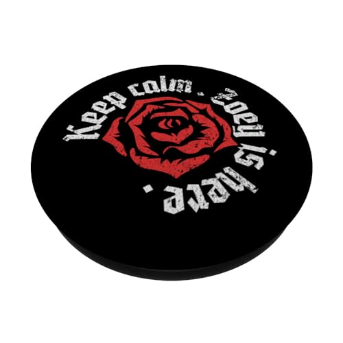 Keep Calm Zoey is Here Funny Name Grunge Rose Design PopSockets Swappable PopGrip, Black - Image 2