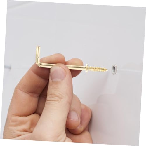 Image of Toyvian 50pcs Shaped Screw Hooks Iron Sturdy Nail Hangers for Secure Wall Hanging for Organizing Pictures Plants and Heavy Items