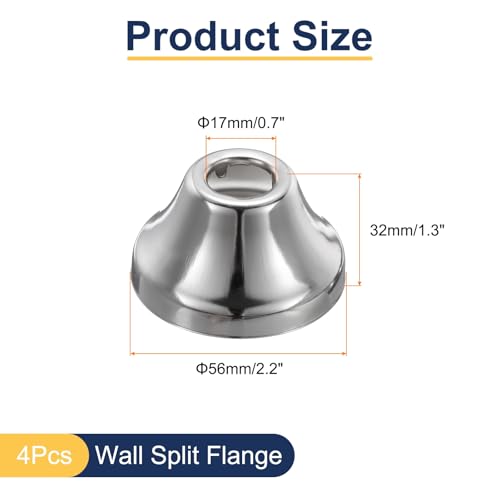 Placa de acero inoxidable de 17 mm para acabado de grifería y brida de ducha uxcell 3