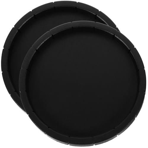 Abaodam 2Pcs Round Crawler Food Bowl Drinking Dish for Reptiles Durable Pet Supplies Easy to Clean for Lizards and Tortoises Black Color