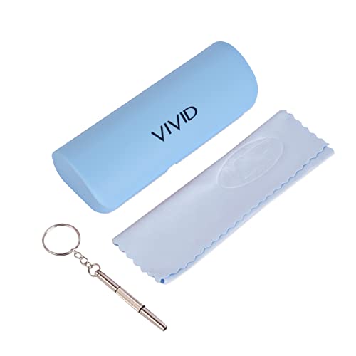 Image of VIVID Vision Unisex Adult Eyewear Specs Case Cover | Screw Driver | Free Cloth | Protect Eye Glasses | Plastic | Spectacles | Cases | AP-394 | 3 IN 1 | Sky Blue