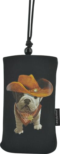 TEO JASMIN BigBen Cowboy Etui Chaussette en Coton pour Smartphone Noir