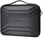 MOSISO 13-14 inch Laptop Hard Case, 13.3 inch Waterproof Shockproof Computer Bag Compatible with MacBook HP Dell, Symmetrical Trapezoid EVA Carrying Laptop Sleeve Hard Shell with Handle, Black
