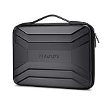 MOSISO 13-14 inch Laptop Hard Case, 13.3 inch Waterproof Shockproof Computer Bag for MacBook Pro/Air/Neo HP Dell Asus, Symmetrical Trapezoid EVA Carrying Laptop Sleeve Hard Shell Handle, Black