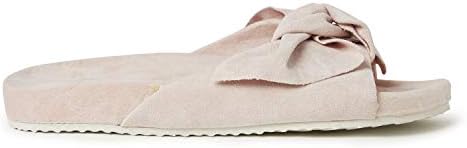 Dearfoams Women's Megan Knotted Microwool Molded Footbed Slide Slipper, Dusty Pink, Medium | Image 3