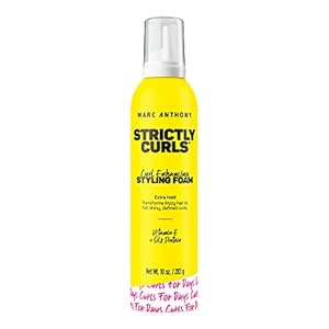Marc Anthony Strictly Curl Enhancing Styling Foam , Extra Hold – Vitamin E & Silk Proteins Transforms Frizzy Hair to Full , Shiny , Defined Curls – Sulfate-Free Anti-Frizz Mousse Product