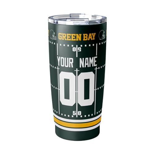 Image of ANTKING Green Bay Tumbler 20 oz Travel Coffee Cup for Men Women Boy Custom Name Number Gifts