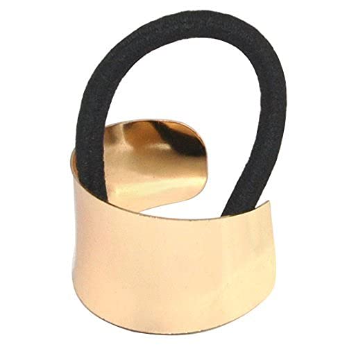 Septreize Circle Cuff Elastic Ponytail Holders Hair Tie | Curved Cuff Semicircle Elastic Stretch Ponytail Holder Hair Rubber Band for Girls & Women (1 Golden)