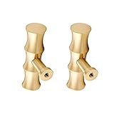 Bamboo Brass Kitchen Cabinet Knobs Gold Drawer Dresser Pulls Tbar Furniture Cupboard Door Pull Handles Single Hole 4Pack (4)