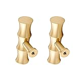 Bamboo Brass Kitchen Cabinet Knobs Gold Drawer Dresser Pulls Tbar Furniture Cupboard Door Pull Handles Single Hole 4Pack (4)