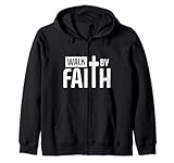 jesus christ religion god walk by faith felpa con cappuccio