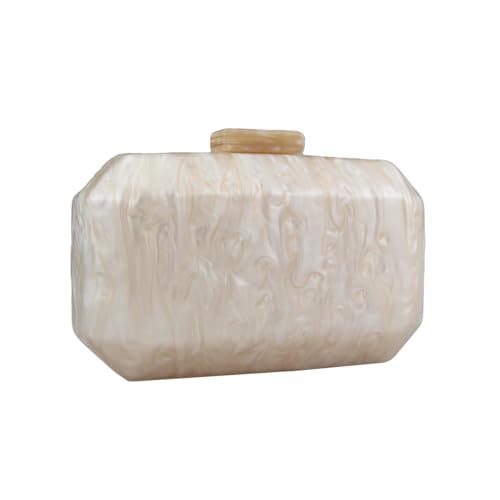 Image of Women Acrylic Clutch Chic Marble Evening Handbag Wedding Box Clutch Purse Chain Shoulder Bag for Prom Party