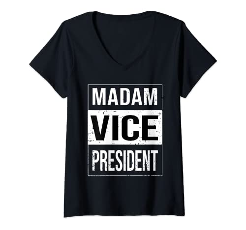 Womens Madam Vice President MVP Kamala Harris Inauguration Gift V-Neck T-Shirt
