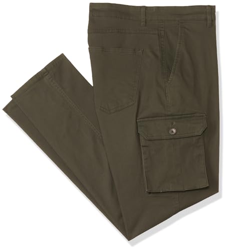 Image of Highlander Men's High-Rise Straight-Fit Cargo Trousers | Utility Pockets | Fashion & Function Blend | Carpenter Fit | Men Trousers | Trousers for Man |Cargo Pants for Men