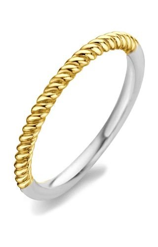 Bague fine Ti Sento Milano 1936SY/56 bague torsadée argent et or pour femme