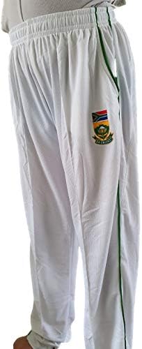 WHITE CRICKET TROUSER WITH SOUTH AFRICA TEST LOGO ADULTS LARGE MENS INCH WAIST 36-38
