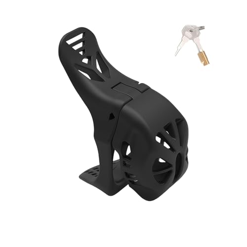 Chastity Cages Sex Toys Cage de Chasteté pour Pénis Imprimé en 3D en Résine Ceinture de Chasteté avec Serrure Dissimulée pour pour le Bondage du Pénis de l'Homme Cage de Pénis Légère (L,Black)