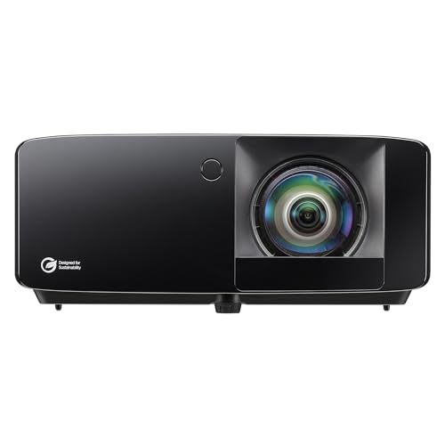 Optoma Gt2400Hdr Full Hd 1080P Short Throw Laser Projector, 4,200 Lumens, Low Input Lag Gaming, Golf Simulation Ready, 4K Hdr Input Compatible, 4200 Lumens, 4K