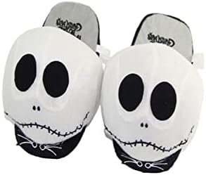 The Nightmare Before Christmas Skull Ghost Head Jack Plush Slippers Home Indoor Funny Warm Unisex Slippers Winter Cartoon Cotton Shoes White Black