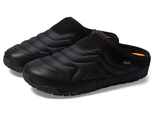 [TEBA] Women's Casual Slipper Boots, Black, One Size, Memory Foam Insole, Faux Leather, Pull-On Closure
