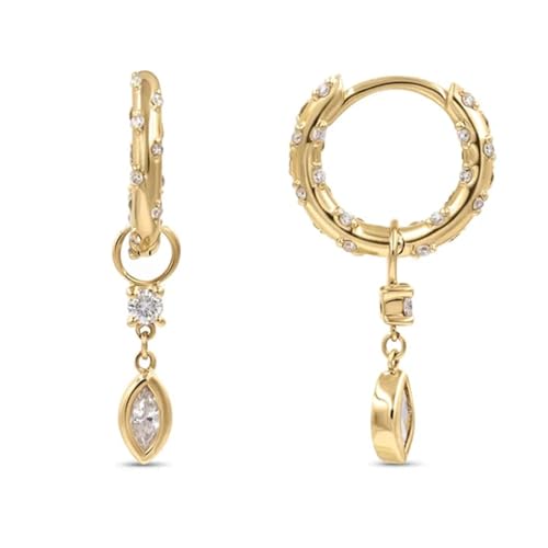Boucles d'oreilles blanches étalon suspendu pour femmes HJZZQH en nacre et argent