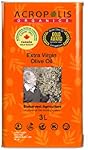 Acropolis Organics Extra Virgin Olive Oil, 3 Liter | Polyphenols Rich, First Cold Pressed, Koroneiki Single Variety, Family Made in Crete, Greece, Unrefined Raw