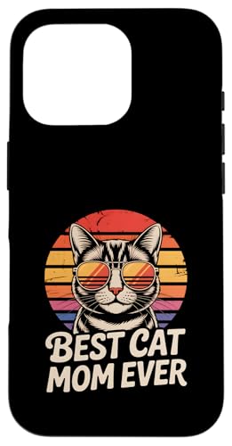 Funny Best Cat Mom Ever ���g�� �T���O���X �X�}�z�P�[�X iPhone 16 Pro �p