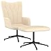 vidaXL Chaise de Relaxation avec Tabouret Crème Tissu