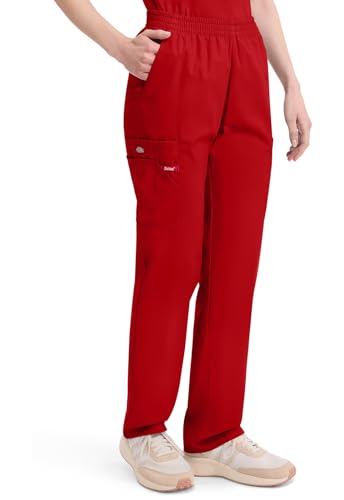 Image of Dickies EDS Signature Scrubs for Women, Elastic Waist Pull-On Cargo Pants for Women in Soft Brushed Poplin - 86106