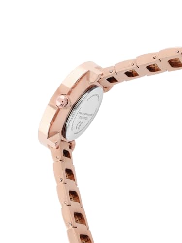 Image of French Connection Mop Rosegold Round Dial with Rose Stainless Steel Metal Strap Watch - for Womens FCN0128RGM