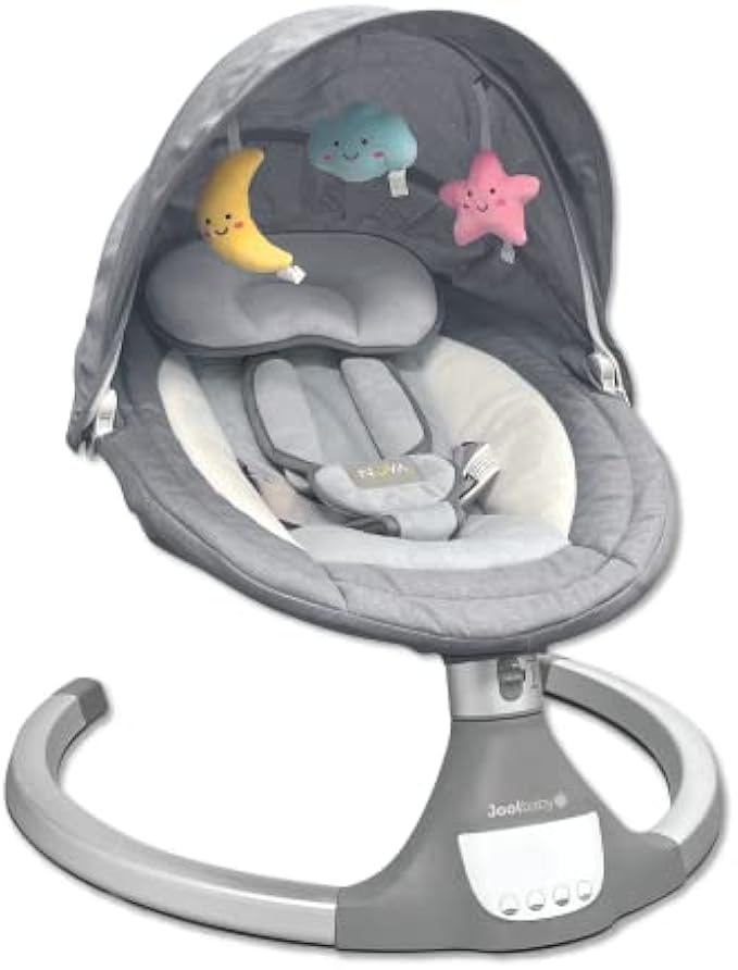Nova Baby Swing for Infants - Motorized Bluetooth Swing, Music Speaker with 10 Preset Lullabies, Remote Control, Gray - Jool Baby