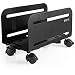 VIVO Black Computer Tower Desktop ATX-Case, CPU Steel Rolling Stand, Adjustable Mobile Cart Holder with Locking Caster Wheels (CART-PC01)