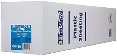 Berry Plastics Film-Gard Láminas de plástico de 4 mil x 20 pies de ancho x 100 pies de largo Polietileno transparente