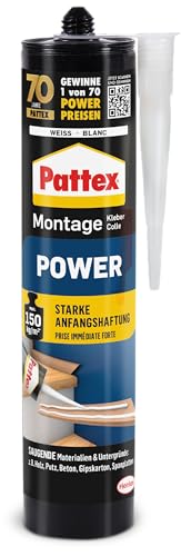 Pattex Montagekleber Power, Baukleber mit starker Anfangshaftung...