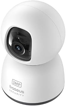 Baseus Security P1 Lite Indoor 2K 3MP Wi-Fi Security Camera AI Detection, 8x Zoom, Alexa and Google compatible