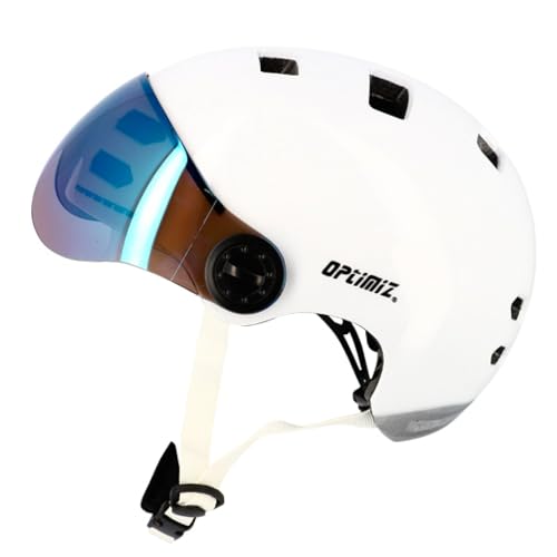 Casco urbano OPTIMIZ O390 in Mold blanco diseño premium con luces 5