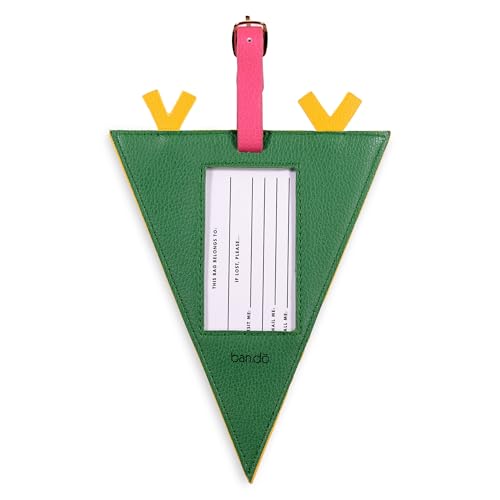 ban.do Getaway Vegan Leather Luggage Tag, Large Novelty Luggage Identifier, Cute Suitcase Tag, Pennant2
