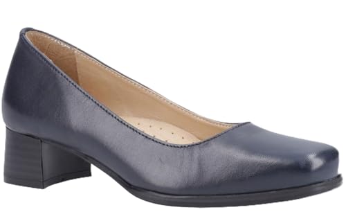Image of Amblers Safety Female Walford Ladies Leather Court, Navy, Size UK 8.5