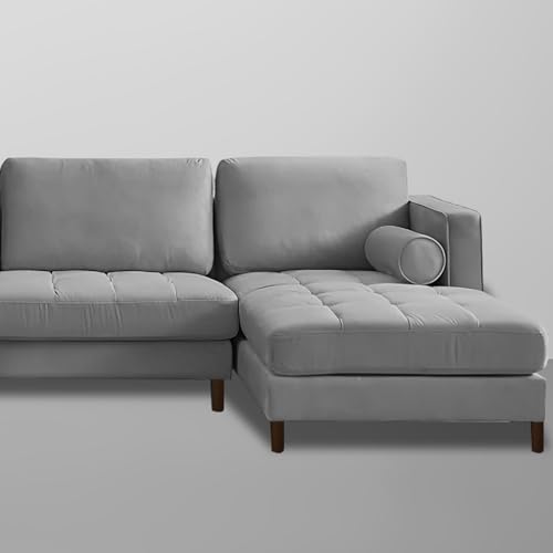Image of Lezra RHS 4 Seater L Shape Sofa Set for Living Room (Grey Fabric) Premium Fabric Sofa