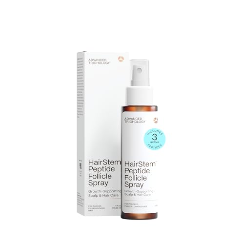 Advanced Trichology HairStem Peptide Spray for Thicker Fuller-Looking Hair | Leave-In Post-Shower Scalp Spray with Peptides Rice Protein & Prebiotics | Lightweight Non-Greasy Volumizing Hair Spray