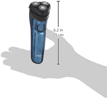 VGR V-322 Shaver held in hand, showing its compact size and dimensions.