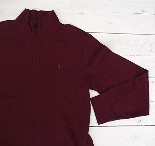 Polo Ralph Lauren Mens Quarter Zip Estate Rib Sweater (L, Magenta)2