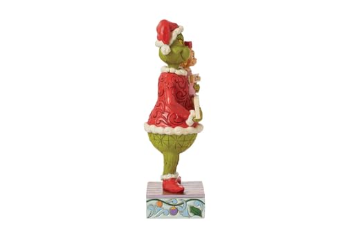 Enesco Dr. Seuss Grinch por Jim Shore Grinch e Cindy Lou, estatueta de placas impertinentes e bonita