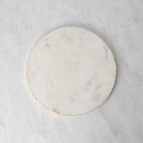 Ina Ki Natural Marble Cheese/Serving Board With Golden Foiling - 11 Inch Dia #TOP3