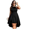 Ever-Pretty-Womens-Summer-A-Line-Halter-Plus-Size-Sundresses-Causal-Cocktail-Dress-01782-PZ Ever-Pretty Sexy Knee Length Empire Waist A Line High Low Plus Size Graduation Dress Black L
